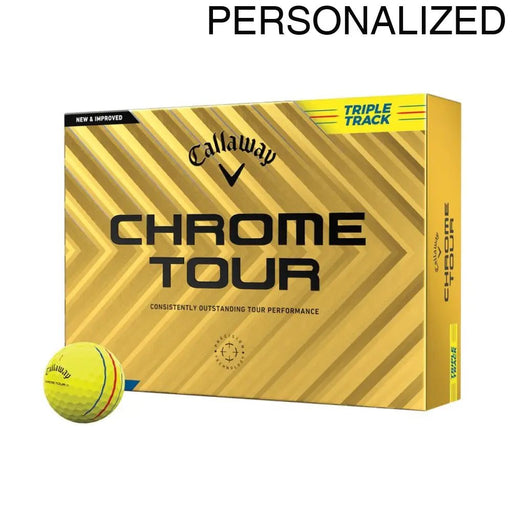 Callaway Chrome Tour Triple Track Yellow Personalized Golf Balls - Callaway