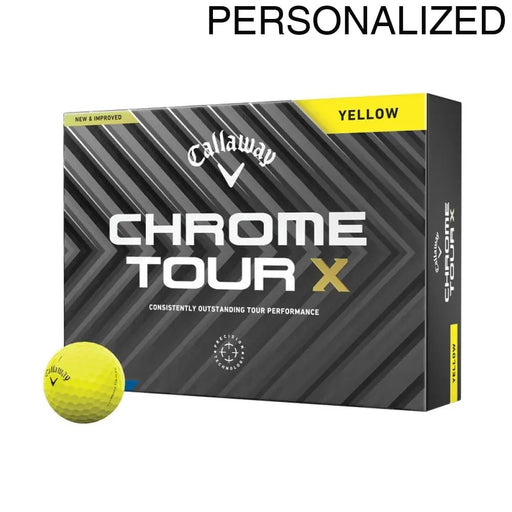 Callaway Chrome Tour X Yellow Personalized Golf Balls - Callaway