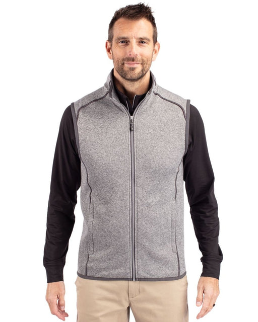 Cutter & Buck Men's Mainsail Sweater - Knit Mens Full Zip Vest - Cutter & Buck