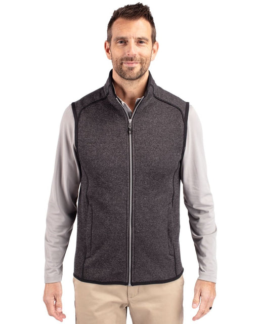 Cutter & Buck Men's Mainsail Sweater - Knit Mens Full Zip Vest - Cutter & Buck