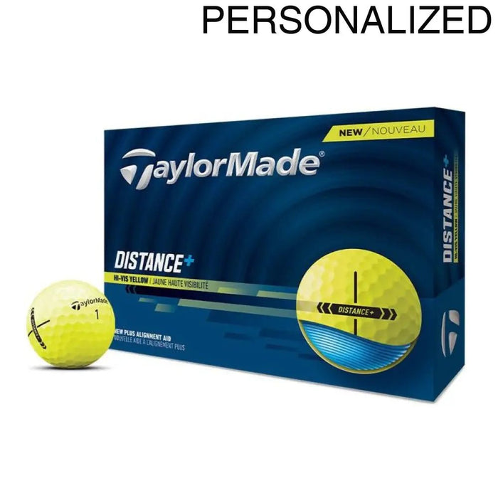 TaylorMade Distance + Yellow Personalized Golf Balls - TaylorMade