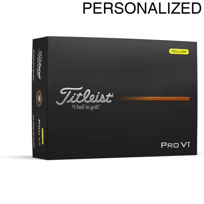 Titleist Pro V1 Yellow Personalized Golf Balls - Titleist