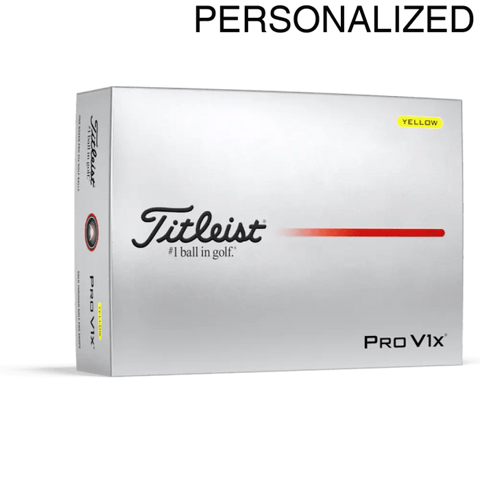 Titleist Pro V1x Yellow Personalized Golf Balls - Titleist
