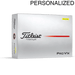 Titleist Pro V1x Yellow Personalized Golf Balls - Titleist