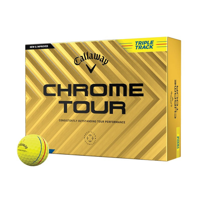 Callaway Chrome Tour Triple Track Yellow Golf Balls - Callaway