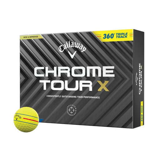 Callaway Chrome Tour X 360 Triple Track Yellow Golf Balls - Callaway