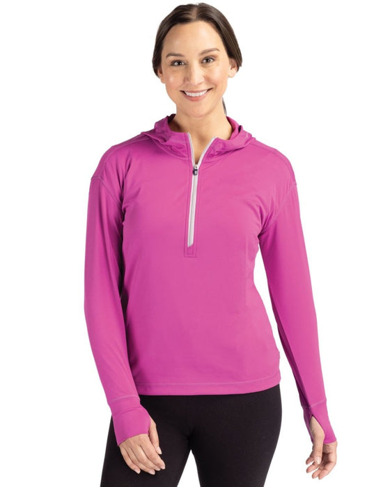 Cutter & Buck Daybreak Eco Recycled Womens Half Zip Hoodie - Cutter & Buck