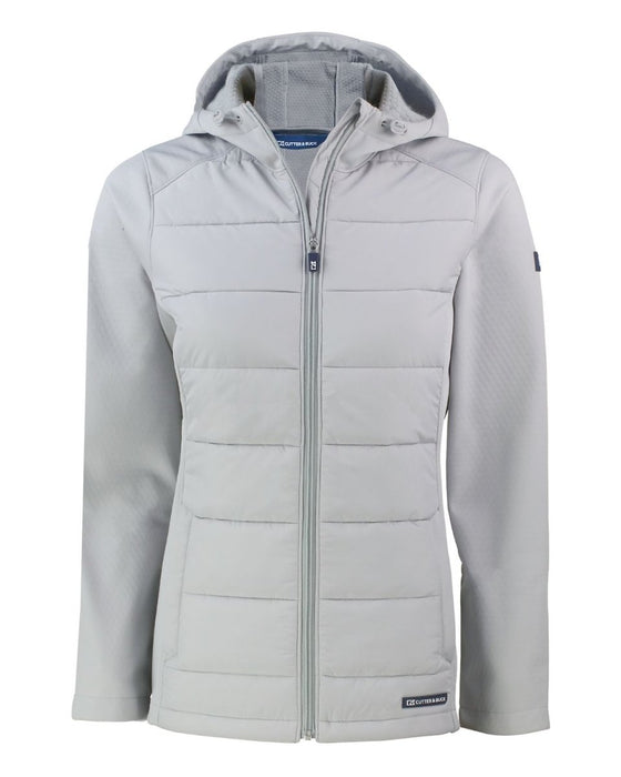 Cutter & Buck Evoke Hybrid Eco Softshell Recycled Full Zip Womens Hooded Jacket - Cutter & Buck