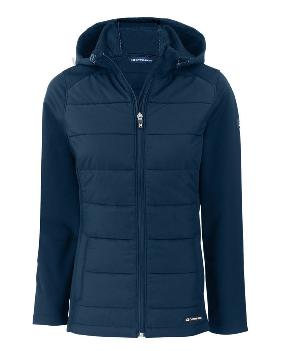 Cutter & Buck Evoke Hybrid Eco Softshell Recycled Full Zip Womens Hooded Jacket - Cutter & Buck