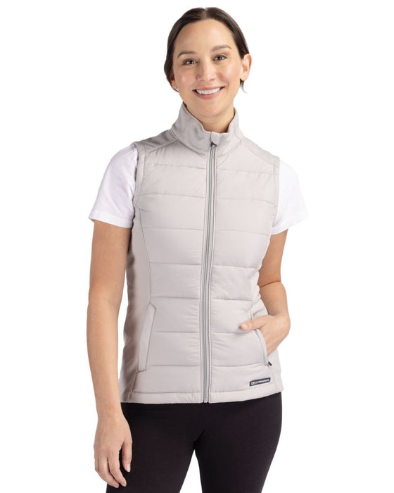 Cutter & Buck Evoke Hybrid Eco Softshell Recycled Womens Full Zip Vest - Cutter & Buck