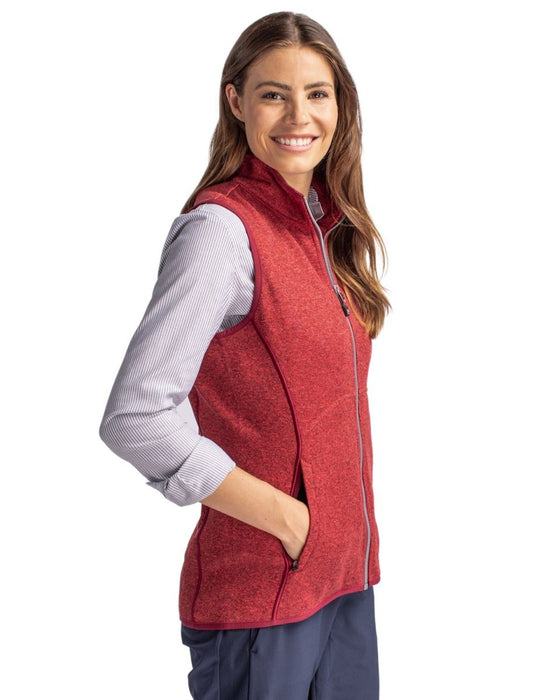 Cutter & Buck Mainsail Basic Sweater-Knit Womens Full Zip Vest - Cutter & Buck