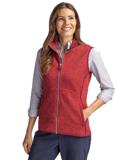 Cutter & Buck Mainsail Basic Sweater-Knit Womens Full Zip Vest - Cutter & Buck