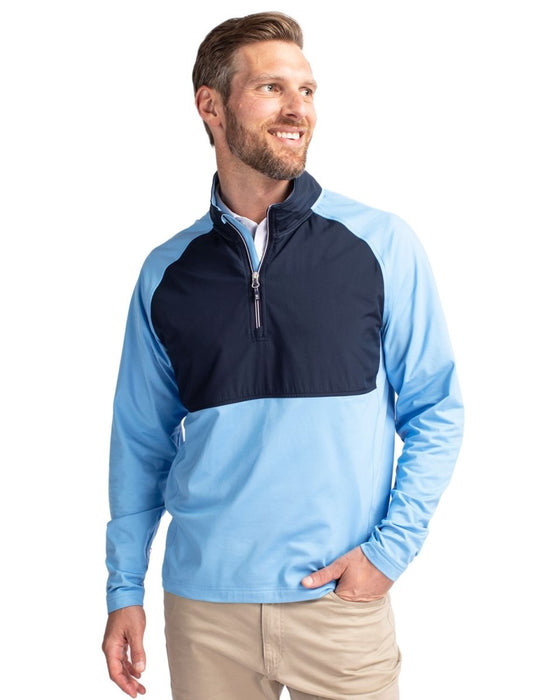 Cutter & Buck Men's Adapt Eco Knit Hybrid Recycled Quarter Zip - Cutter & Buck