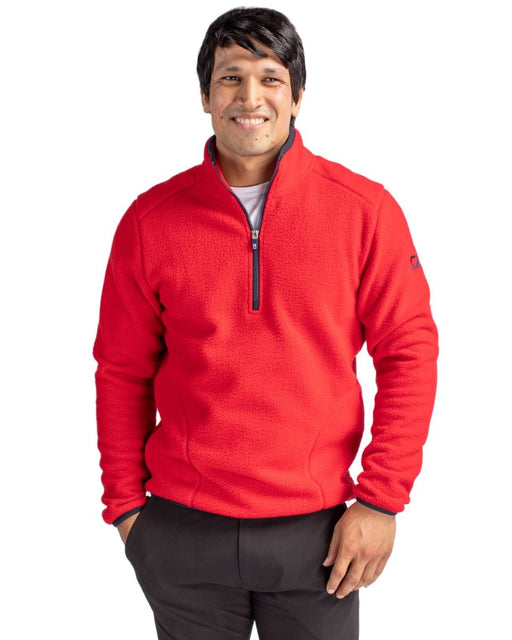 Cutter & Buck Men's Cascade Eco Sherpa Fleece Quarter Zip Jacket - Cutter & Buck