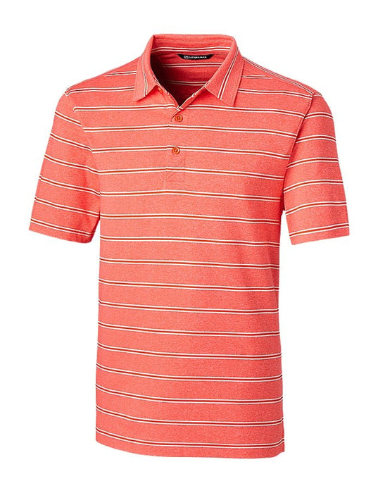 Cutter & Buck Men's Forge Heathered Stripe Stretch Polo - Cutter & Buck