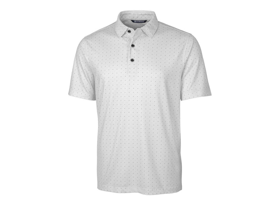 Cutter & Buck Mens Pike Double Dot Print Stretch Polo - Cutter & Buck