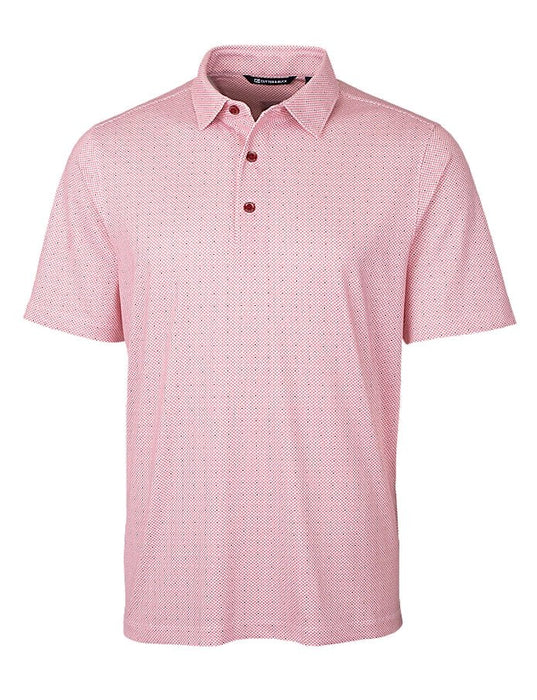 Cutter & Buck Mens Pike Double Dot Print Stretch Polo - Cutter & Buck