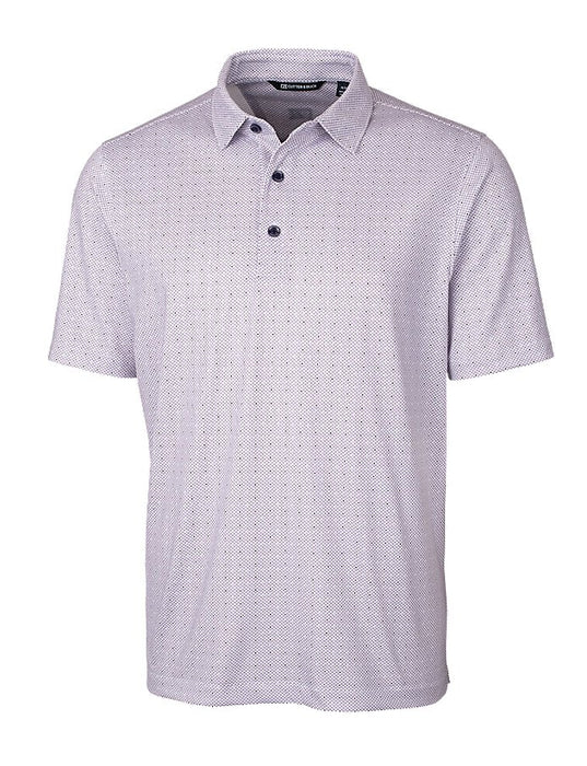 Cutter & Buck Mens Pike Double Dot Print Stretch Polo - Cutter & Buck