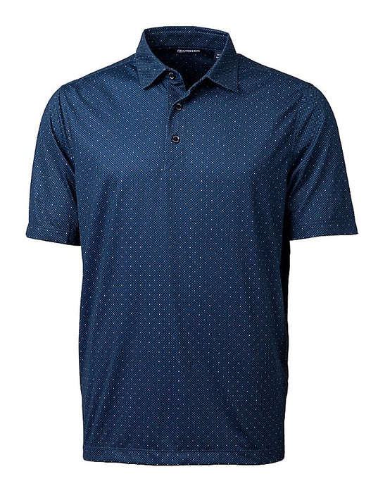 Cutter & Buck Mens Pike Double Dot Print Stretch Polo - Cutter & Buck