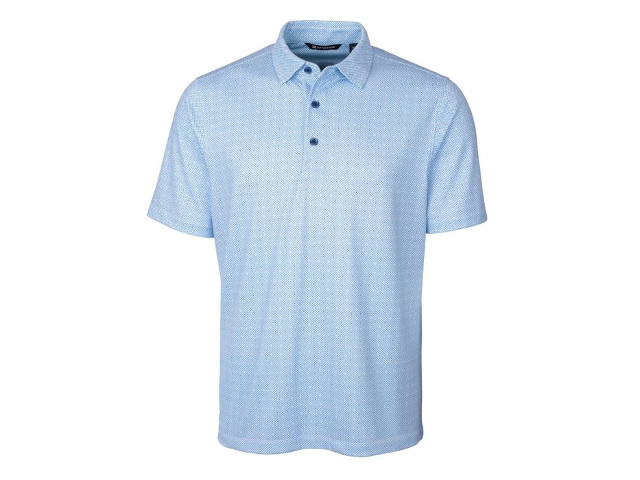 Cutter & Buck Mens Pike Double Dot Print Stretch Polo - Cutter & Buck