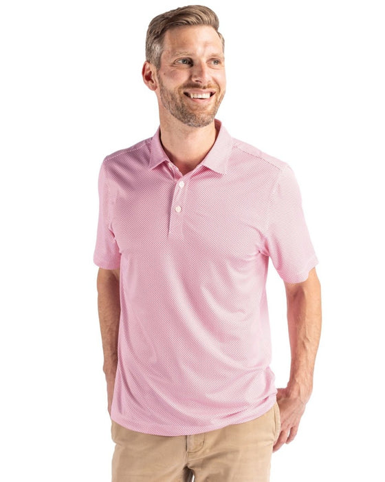 Cutter & Buck Men's Pike Eco Symmetry Print Stretch Recycled Polo - Cutter & Buck