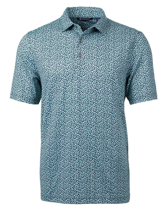 Cutter & Buck Men's Pike Magnolia Print Stretch Polo - Cutter & Buck