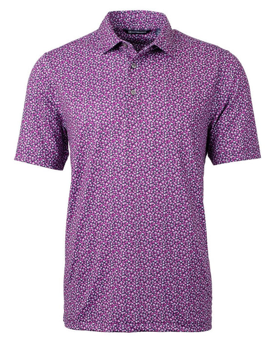 Cutter & Buck Men's Pike Magnolia Print Stretch Polo - Cutter & Buck