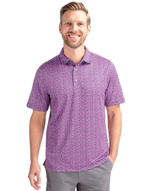 Cutter & Buck Men's Pike Magnolia Print Stretch Polo - Cutter & Buck