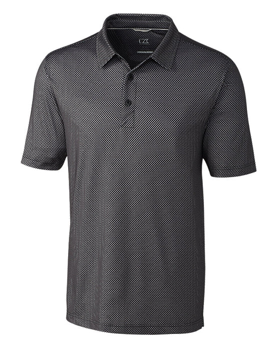 Cutter & Buck Mens Pike Mini Pennant Print Stretch Polo - Cutter & Buck