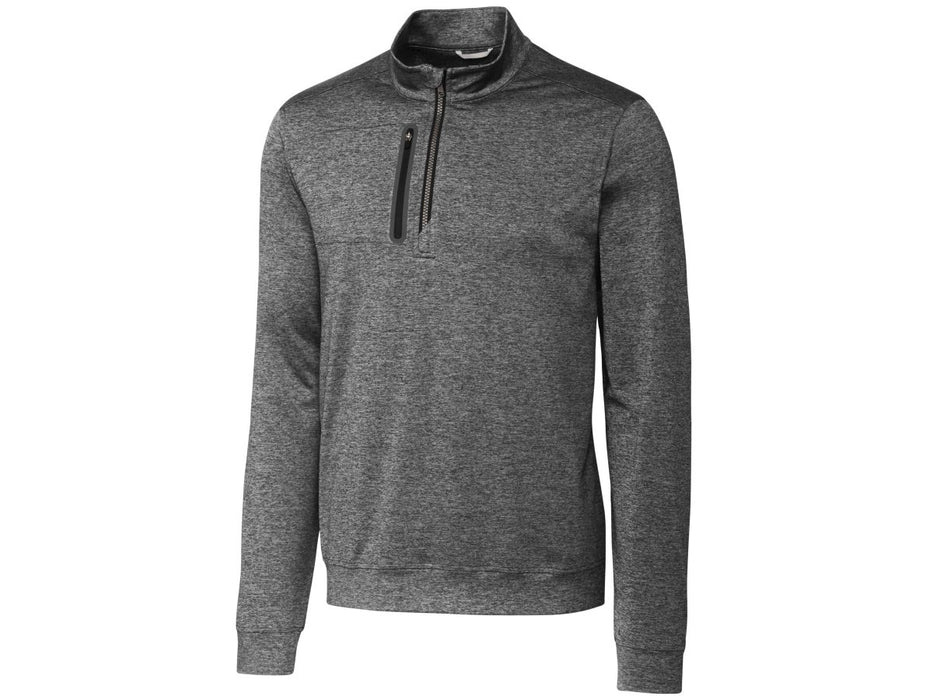 Cutter & Buck Men's Stealth Heathered Quarter Zip Pullover - Cutter & Buck