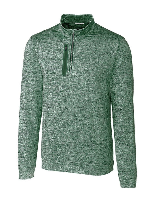 Cutter & Buck Men's Stealth Heathered Quarter Zip Pullover - Cutter & Buck