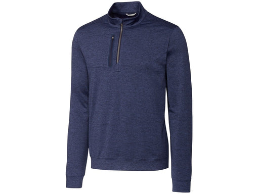 Cutter & Buck Men's Stealth Heathered Quarter Zip Pullover - Cutter & Buck