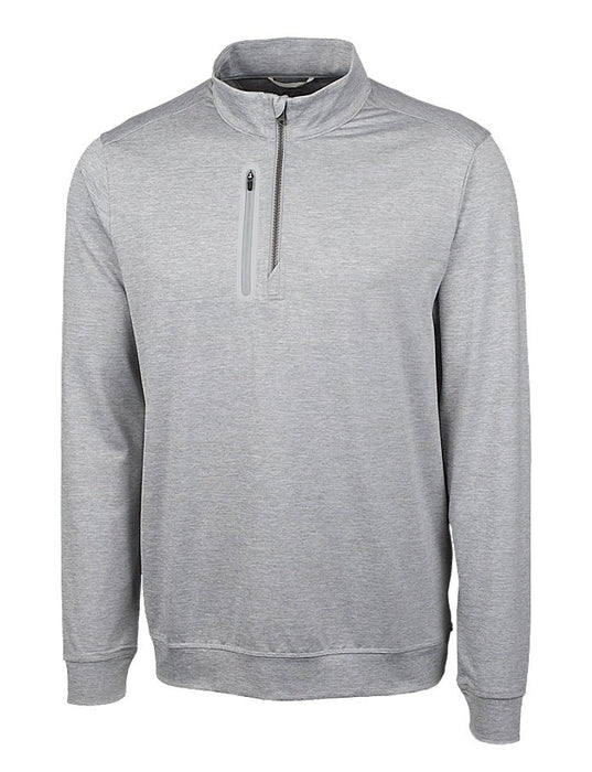 Cutter & Buck Men's Stealth Heathered Quarter Zip Pullover - Cutter & Buck