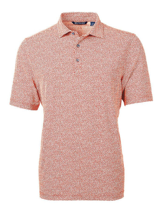 Cutter & Buck Mens Virtue Eco Pique Botanical Print Recycled Polo - Cutter & Buck