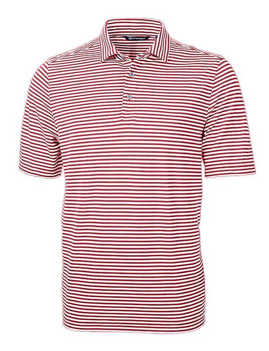 Cutter & Buck Men's Virtue Eco Pique Stripe Recycled Polo - Cutter & Buck