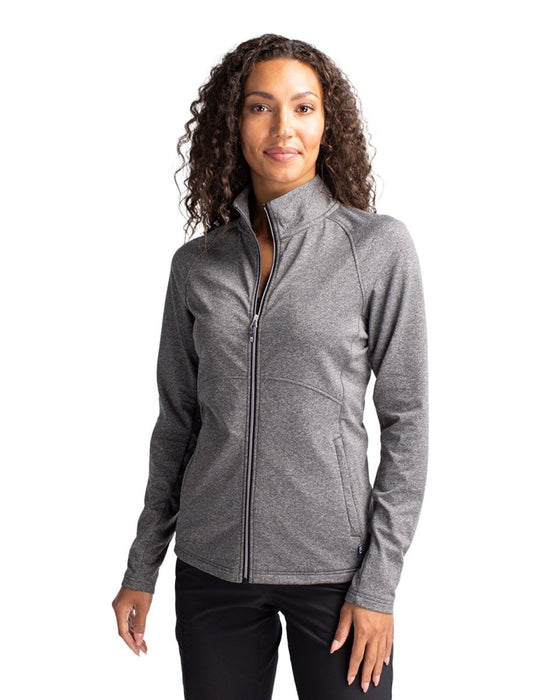 Cutter & Buck Women's Adapt Eco Knit Heather Recycled Full Zip Jacket - Cutter & Buck