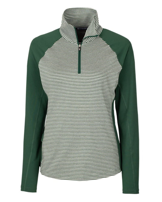 Cutter & Buck Women's Forge Tonal Stripe Stretch Half Zip Pullover - Cutter & Buck