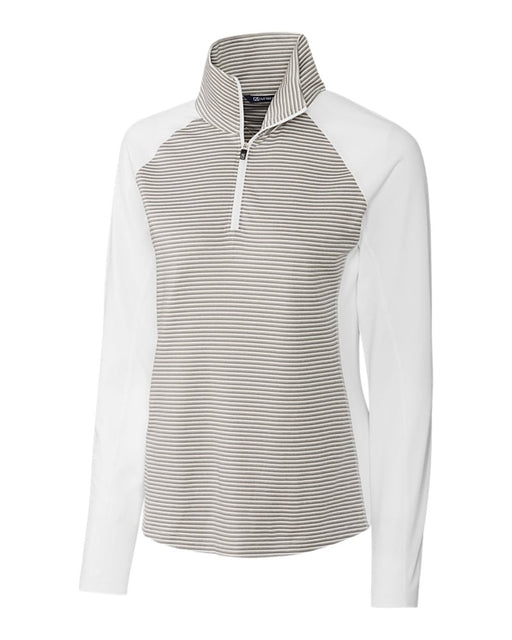 Cutter & Buck Women's Forge Tonal Stripe Stretch Half Zip Pullover - Cutter & Buck