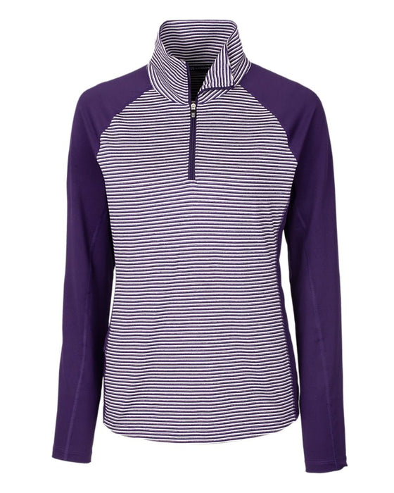 Cutter & Buck Women's Forge Tonal Stripe Stretch Half Zip Pullover - Cutter & Buck