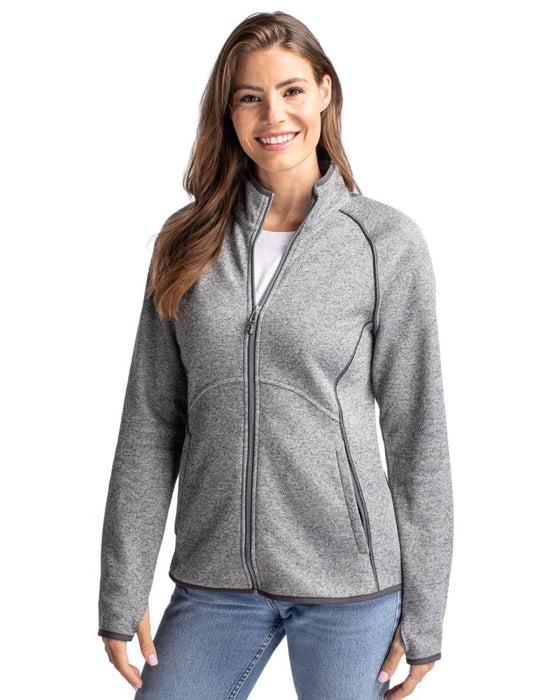 Cutter & Buck Women's Mainsail Sweater-Knit Full Zip Jacket - Cutter & Buck