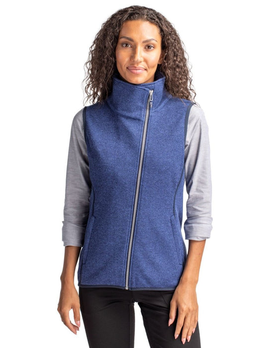 Cutter & Buck Women's Mainsail Sweater-Knit Full Zip Vest - Cutter & Buck