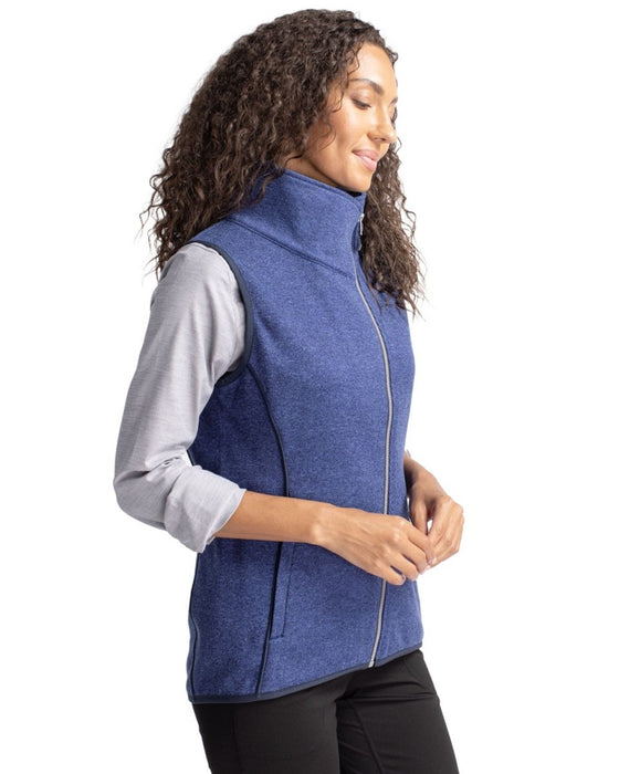 Cutter & Buck Women's Mainsail Sweater-Knit Full Zip Vest - Cutter & Buck