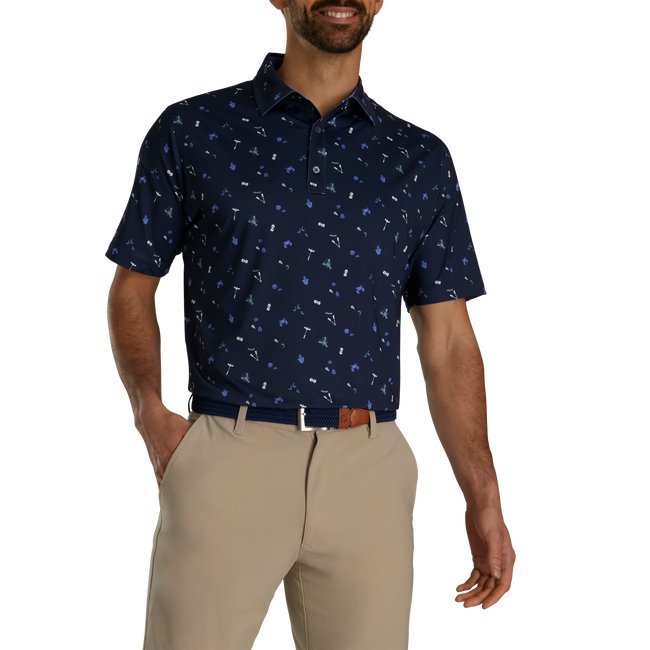 FootJoy Men's Clam Bake Print Lisle Self Collar - FootJoy