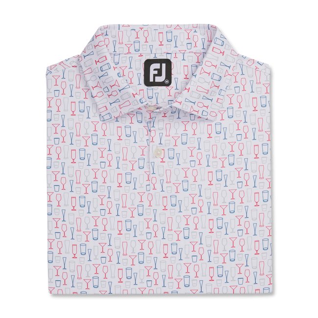 FootJoy Men's Lisle Glass Print Self Collar - FootJoy