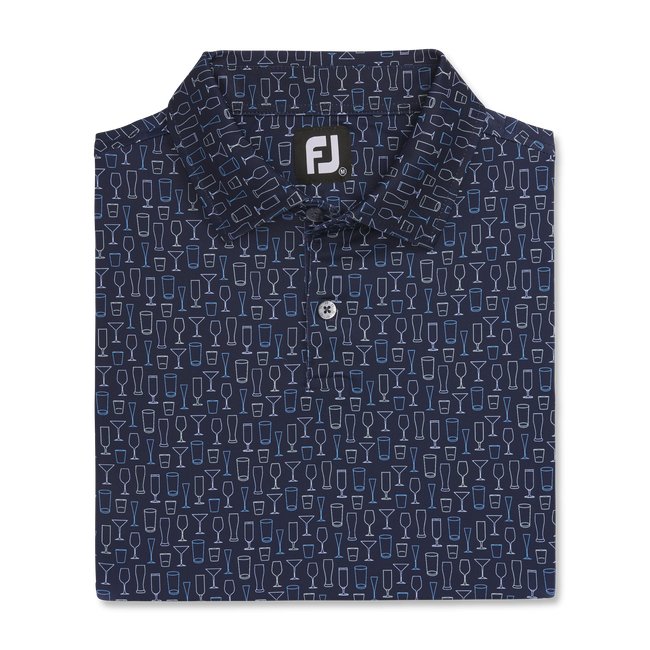 FootJoy Men's Lisle Glass Print Self Collar - FootJoy