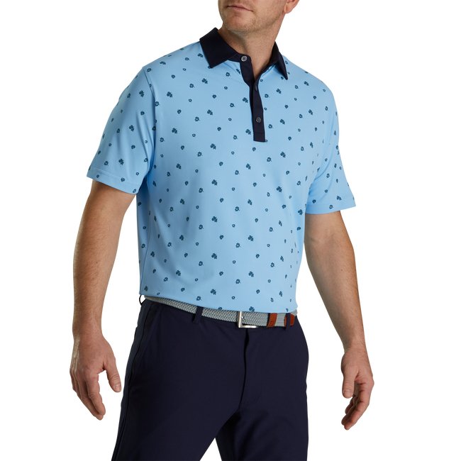 FootJoy Men's Pique Stretch Scattered Floral Self Collar - FootJoy