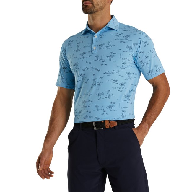 FootJoy Men's Tropic Golf Print Lisle Self Collar - FootJoy