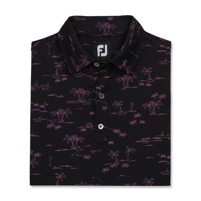 FootJoy Men's Tropic Golf Print Lisle Self Collar - FootJoy