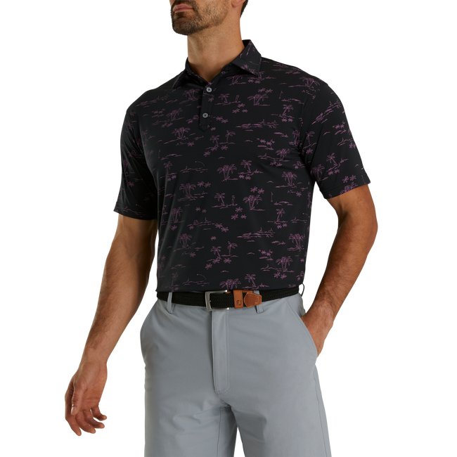 FootJoy Men's Tropic Golf Print Lisle Self Collar - FootJoy