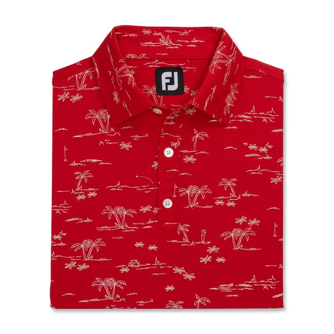 FootJoy Men's Tropic Golf Print Lisle Self Collar - FootJoy